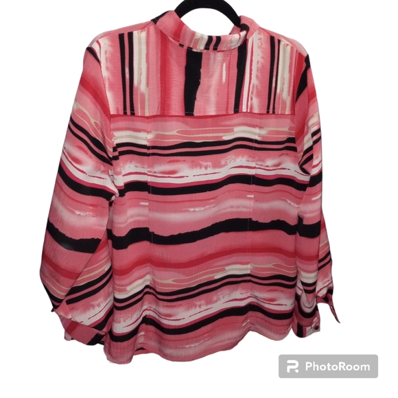 Kim Rogers striped long sleeve zipy size 2X - Picture 3 of 4